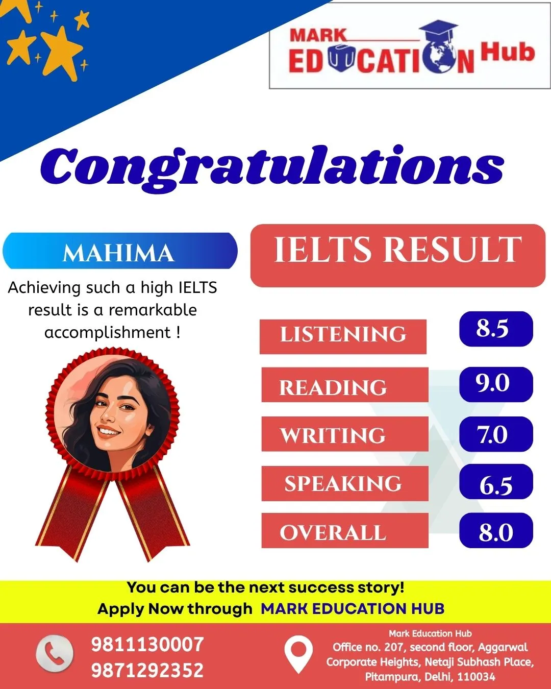 mahima ielts result